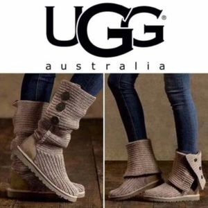 UGG® Classic Cardy Button Detailed Knit Boots
